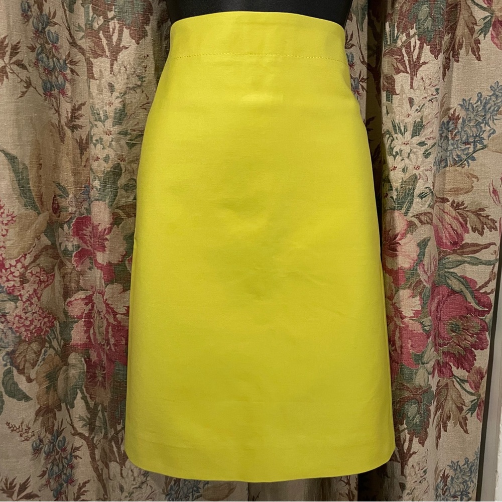 J CREW Spring 2011 Solid Chartreuse Skirt